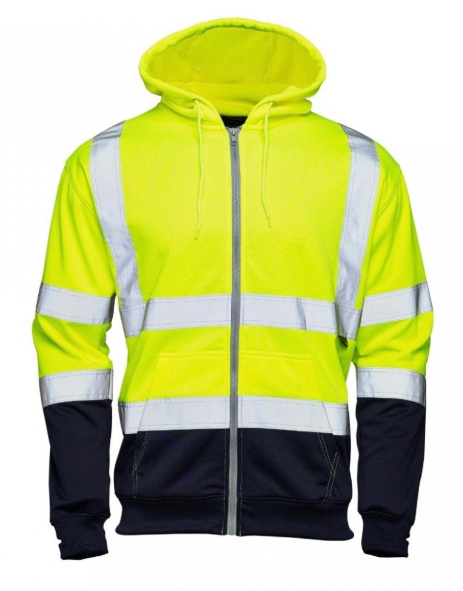Supertouch Hi Vis 2 Tone Hooded Zipped Sweatshirt