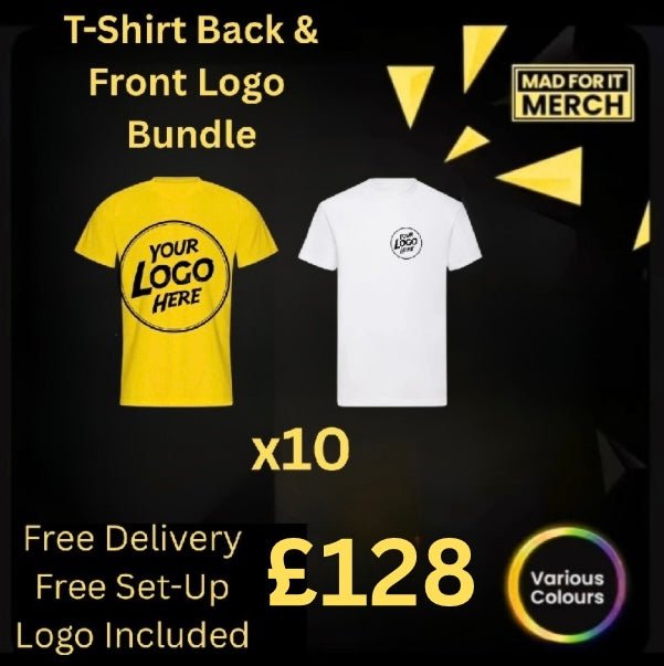 x10 T-Shirt Bundle with Front & Back Logos