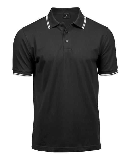 Luxury stripe stretch polo