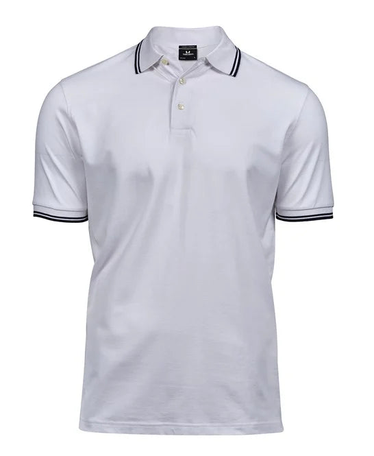 Luxury stripe stretch polo