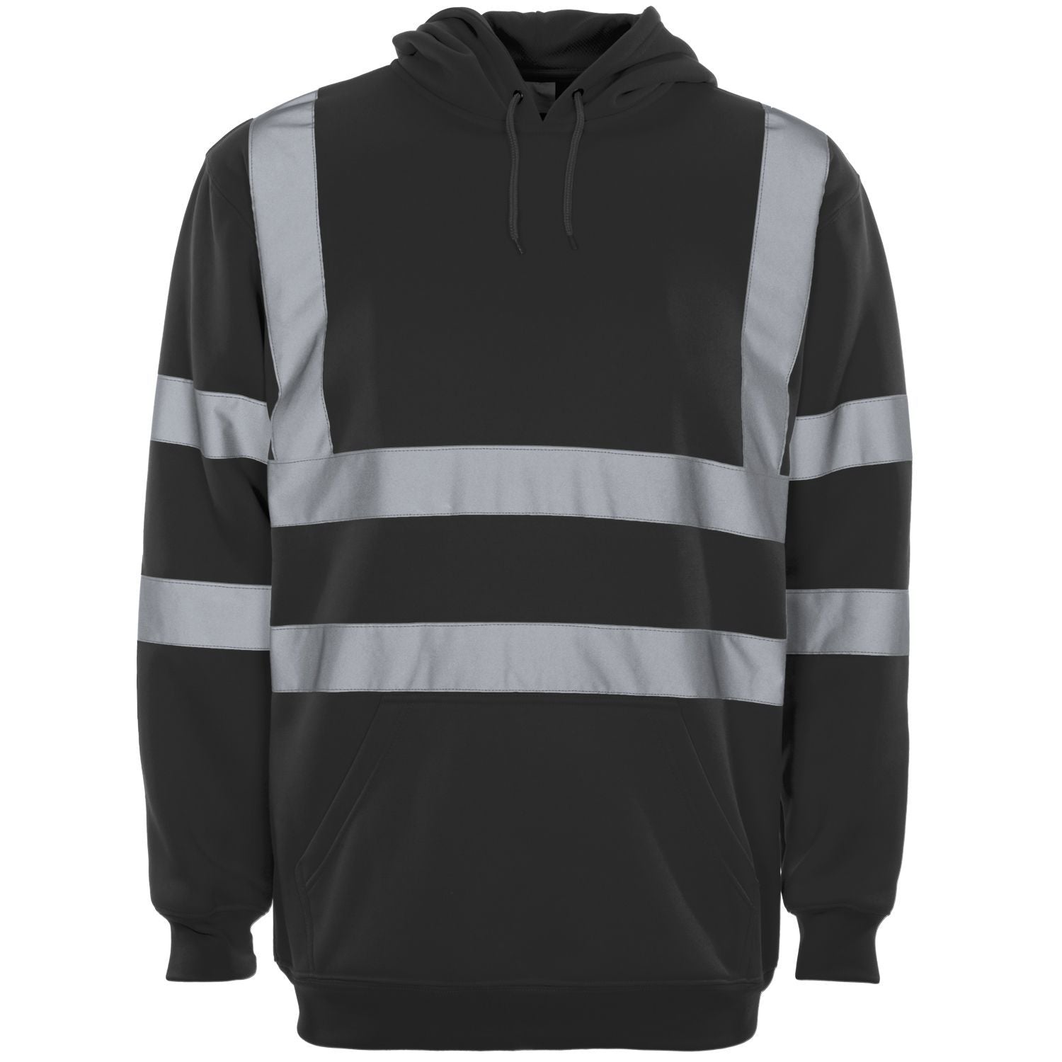 Supertouch Hi Vis Black Hooded Sweatshirt